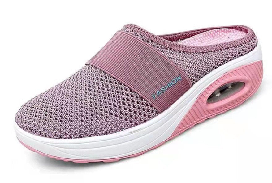 【35-43】Zapatillas de deporte de suela gruesa de malla transpirable para caminar al aire libre, zapatos casuales para mujer 3569114