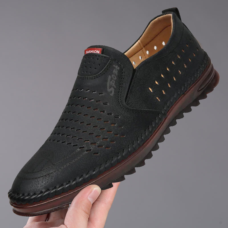 Zapatos casuales de cuero genuino hechos a mano para exteriores para hombres-3567602