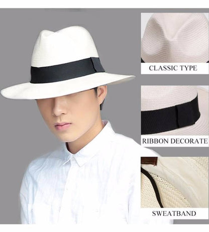 🌿Sombrero panamá clásico-sombrero para el sol a la moda 3583298